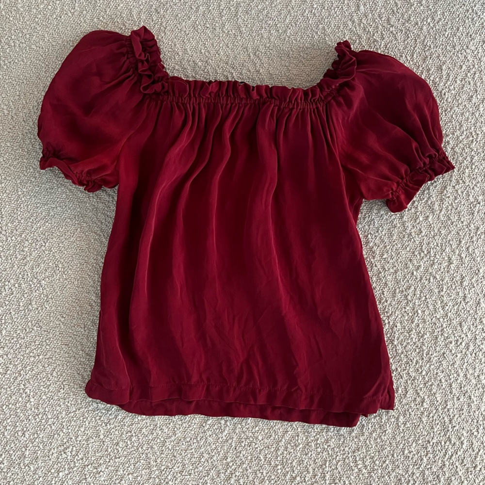 Julia Red Silk Blouse Size 4